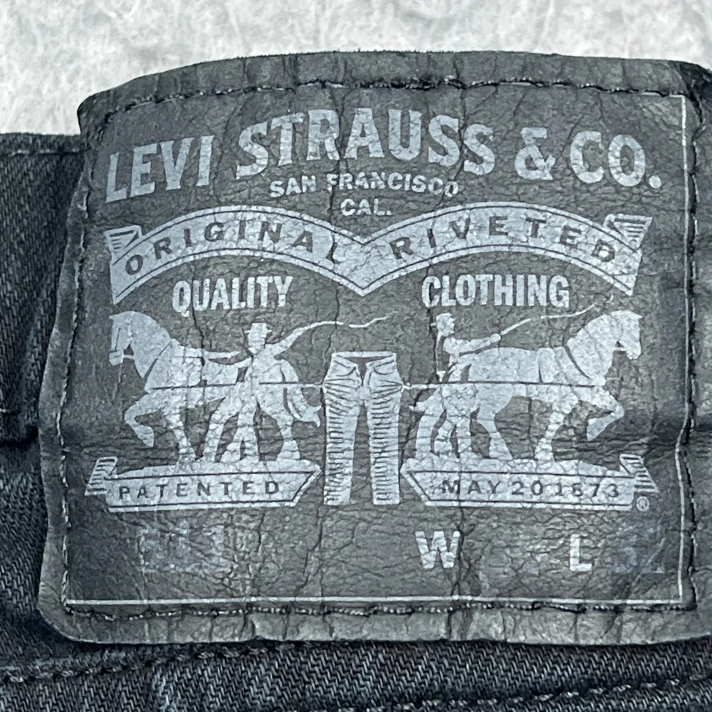 Levis 511‎ Jeans Men's 36x32 Black Tapered Leg Slim Stretch Red Tab Dark Denim